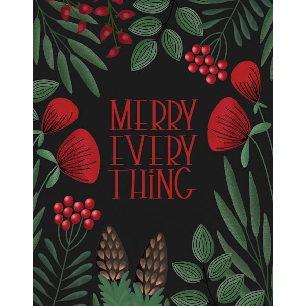 Merry Everything In Black MultiColor 21x30 cm