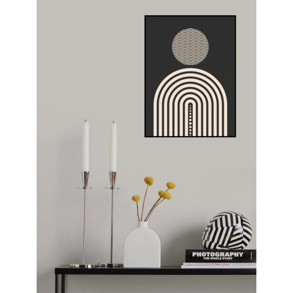 Mid Century Geometrical In Black MultiColor 50x70 cm