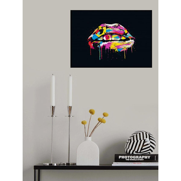 Farverige Læber MultiColor 50x70 cm
