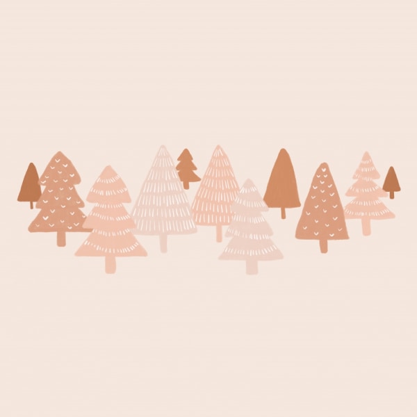 Blush Winter Trees MultiColor 70x100 cm