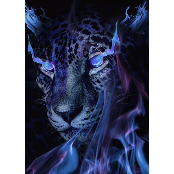 Mystical Tiger Darkness MultiColor 70x100 cm