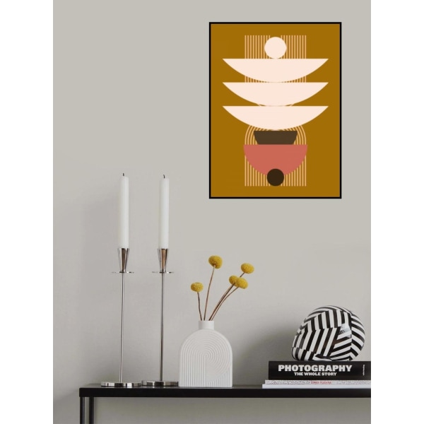 Mid Century Geometrical In Brown MultiColor 21x30 cm