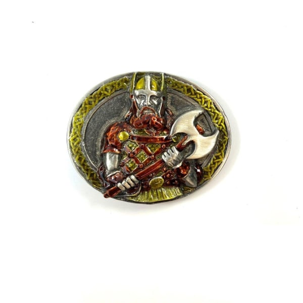 Belt Buckle - Viking with axe Multicolor