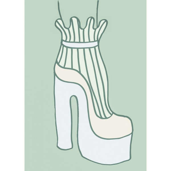 Shoe Green MultiColor 30x40 cm