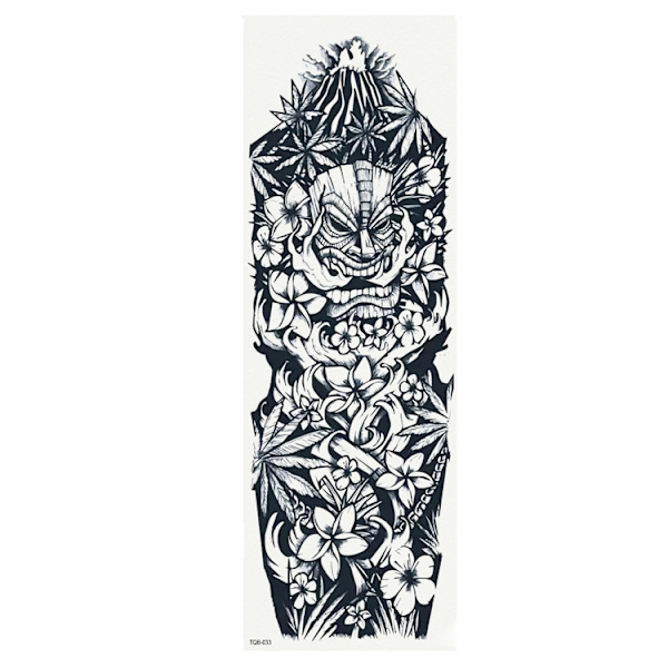 OBS! SE STORLEK! Tillfällig Tatuering - 46x17cm vulkan / mask