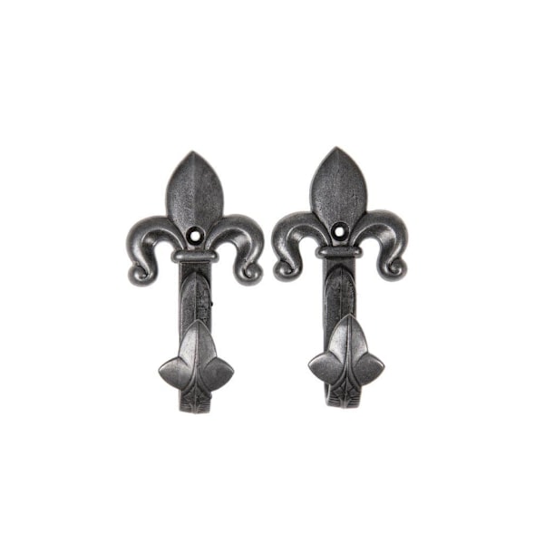 Kolser - Dekorativa krokar för upphänging - small fleur-de-lis 2-pack grå