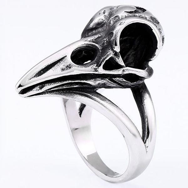 Ring - Nordic Mythology -Large hollow bird head #12
