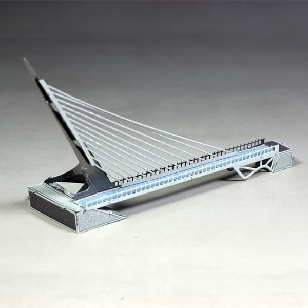 3D Puslespil Metal - Berømte bygninger - solurbro - farve