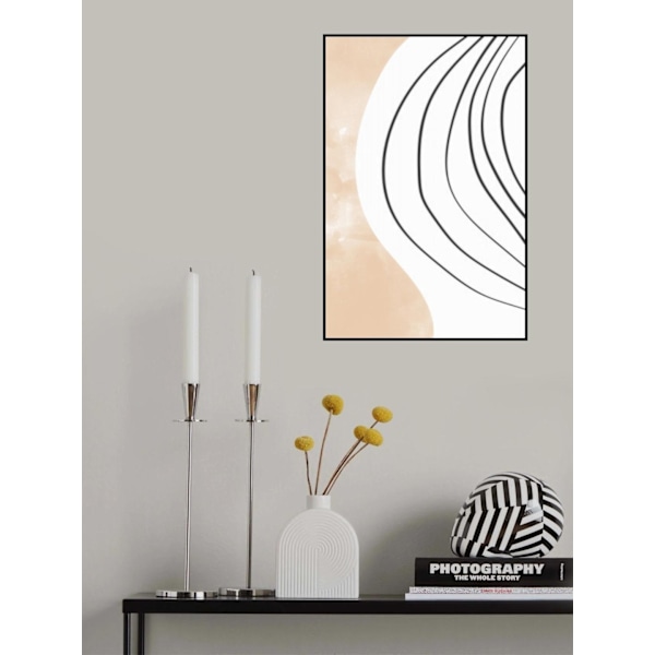 Beige Black Line Art MultiColor 70x100 cm
