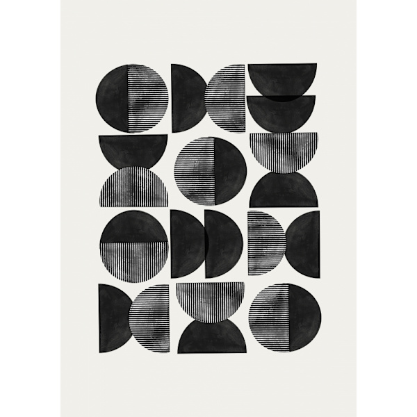 Mid Century, Geometric MultiColor 21x30 cm