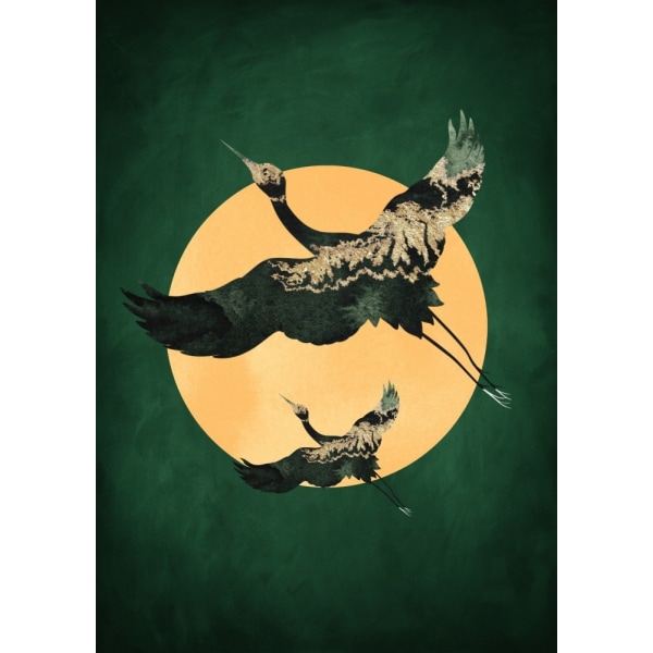 Emerald Sun Aamp Cranes MultiColor 70x100 cm