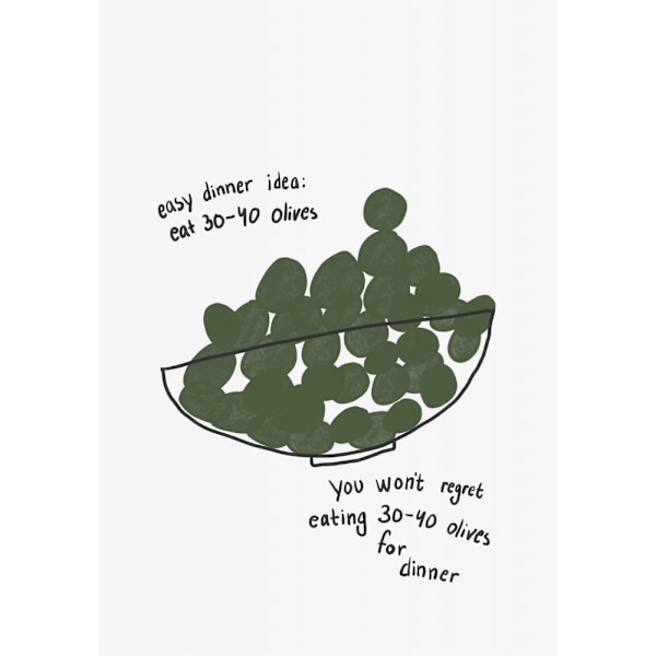 Olives For Dinner MultiColor 21x30 cm