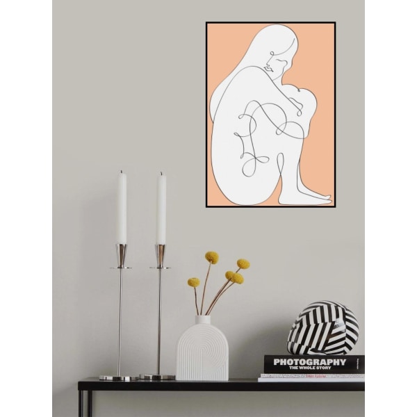 Line Girl In Peach MultiColor 50x70 cm