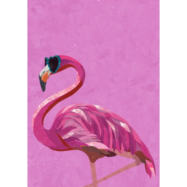 Magenta Metallic Flamingo MultiColor 21x30 cm