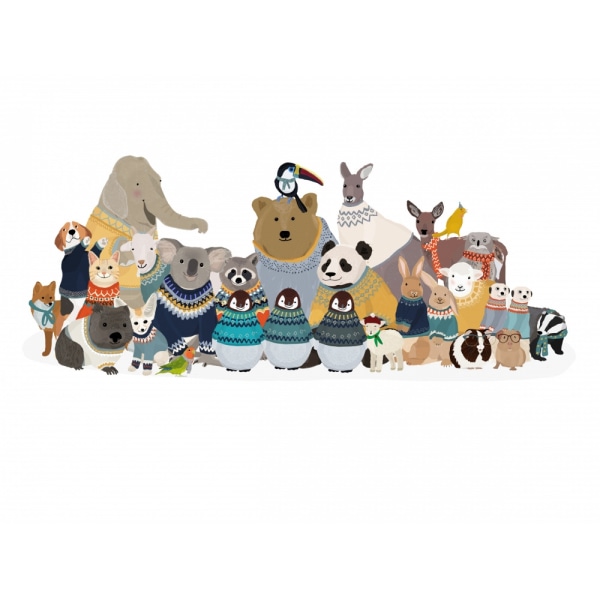 Big Group Of Friends In Jumpers MultiColor 50x70 cm