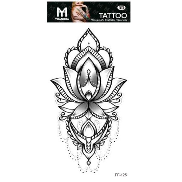 Midlertidig tatovering 19 x 9cm - Unikt plante motiv