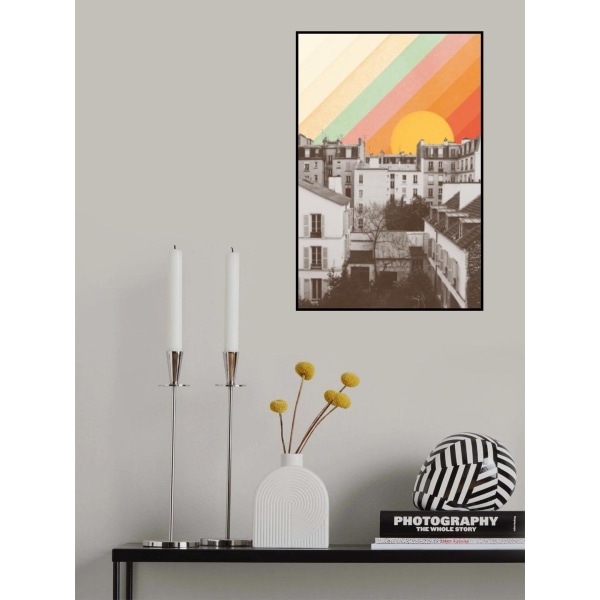 Rainbow Sky Above Paris MultiColor 50x70 cm