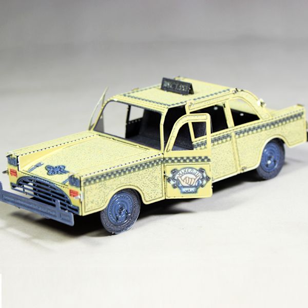 3D Pussel Metall - Berömda fordon - Retro Amerikansk Taxi färg