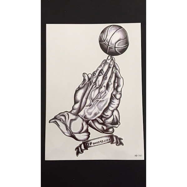 Midlertidig tatovering 21 x 15cm - Basketball Praise