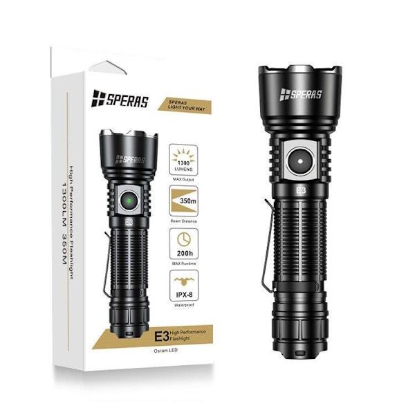 SPERAS E3 1300 Lumen Svart