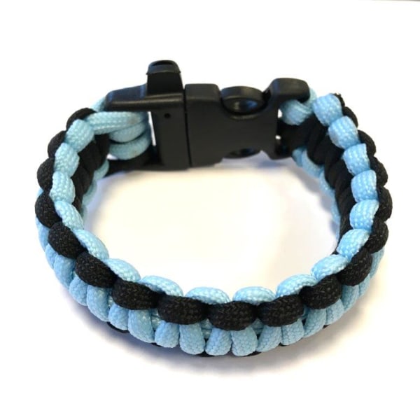 Glow-in-Dark Paracord Bracelet ljusblå svart