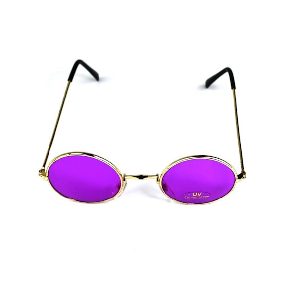 Round sunglasses Gold with purple lens
