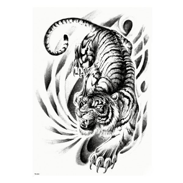 HEL RYGGTAVLA! Tillfällig Tatuering 48 x 34cm - tiger