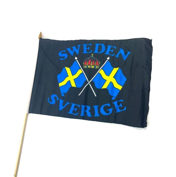 Svensk flagg på pinne