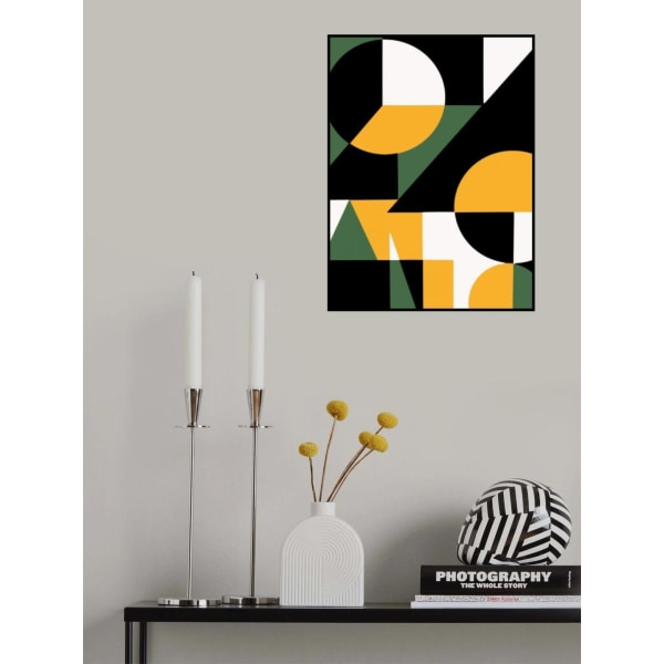 Geometrical Yellow Green And Black MultiColor 21x30 cm