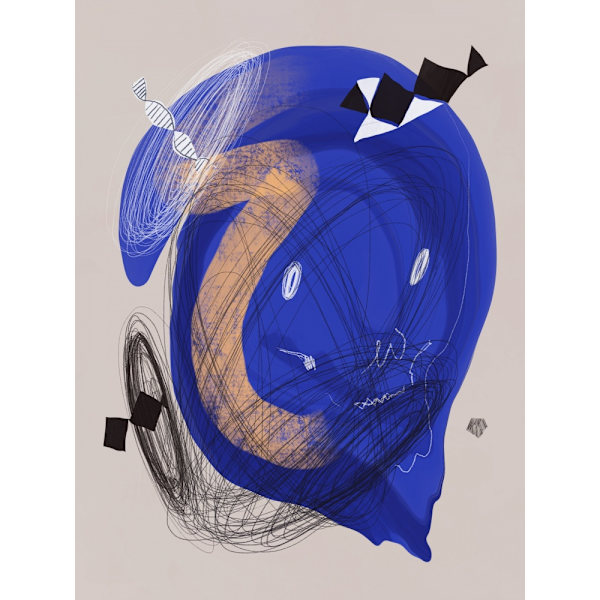 Space Skeleton MultiColor 30x40 cm
