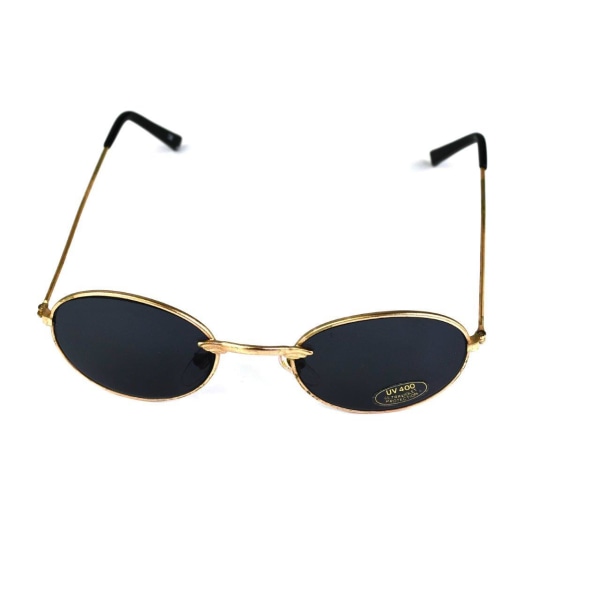 Solbriller matt gull med sort linse