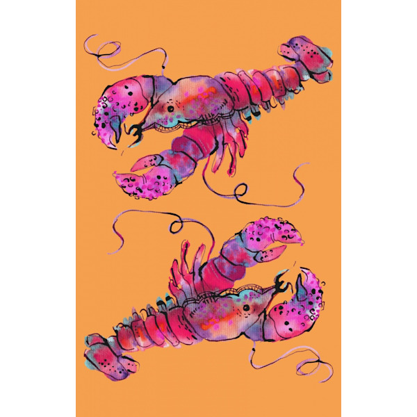 Lobsters On Orange MultiColor 21x30 cm
