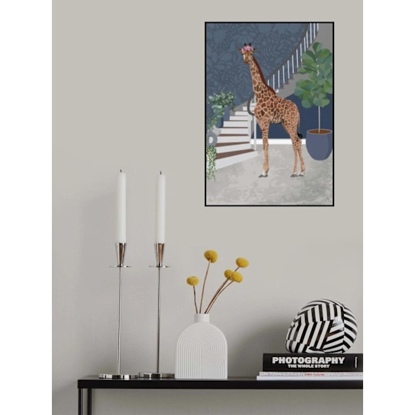 Giraffe By The Stairs MultiColor 21x30 cm