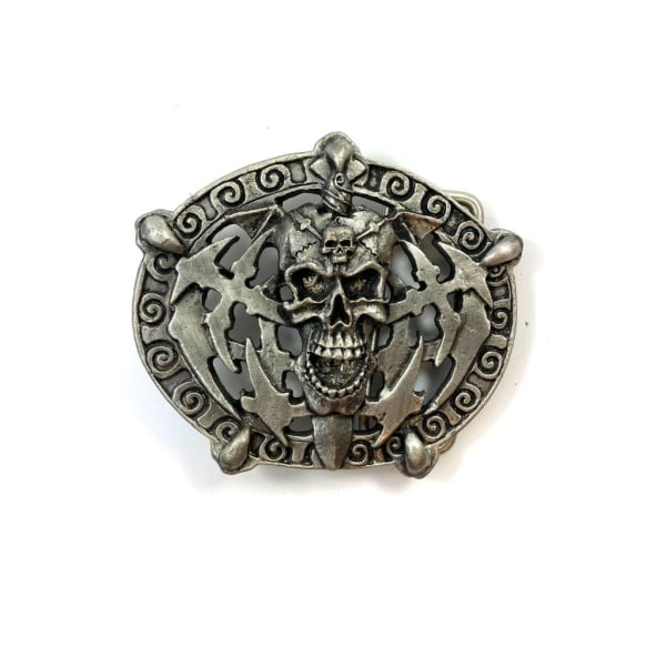 Belt Buckle - Skull on pattern Multicolor