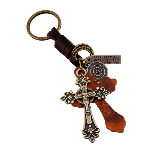 Nice Keyring in SteamPunk-style - cross / crusifix