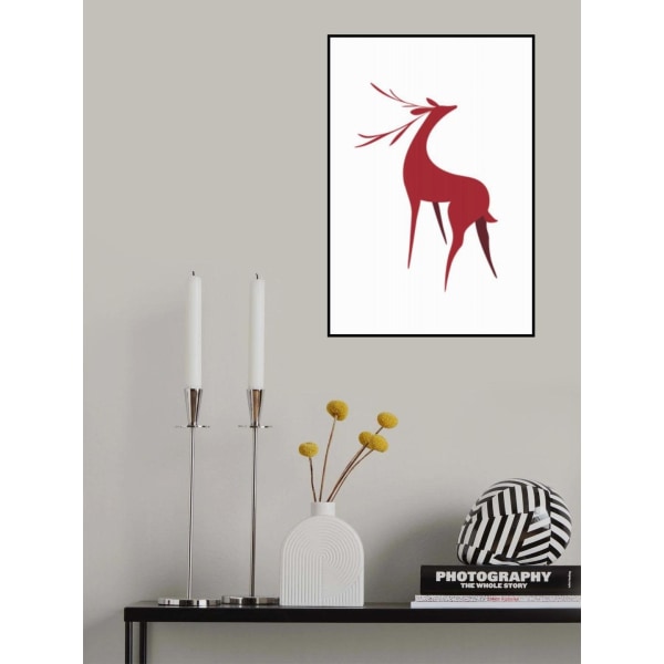 Stylized Retro Deer (Red) MultiColor 30x40 cm