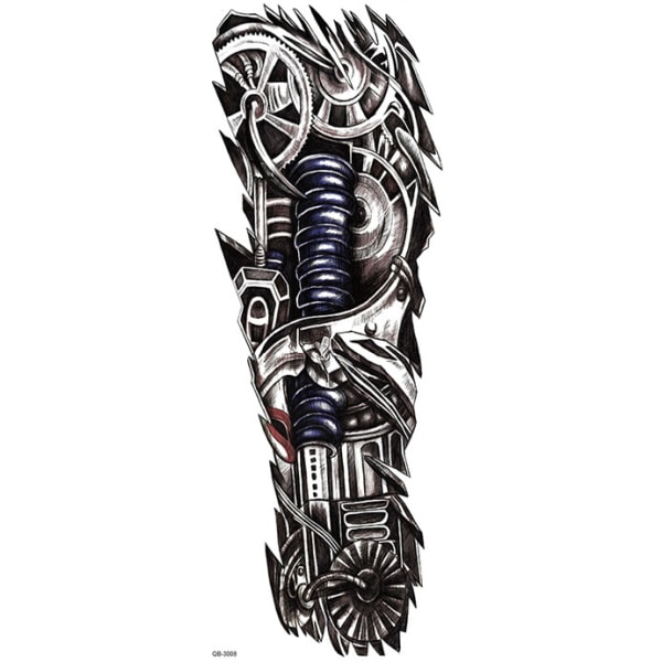 OBS! SE STORLEK! Tillfällig Tatuering - 46 x 17 cm  - bionisk
