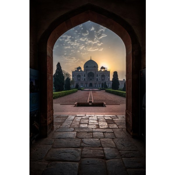 Humayun Tomb - Glowing Frame ! MultiColor 21x30 cm