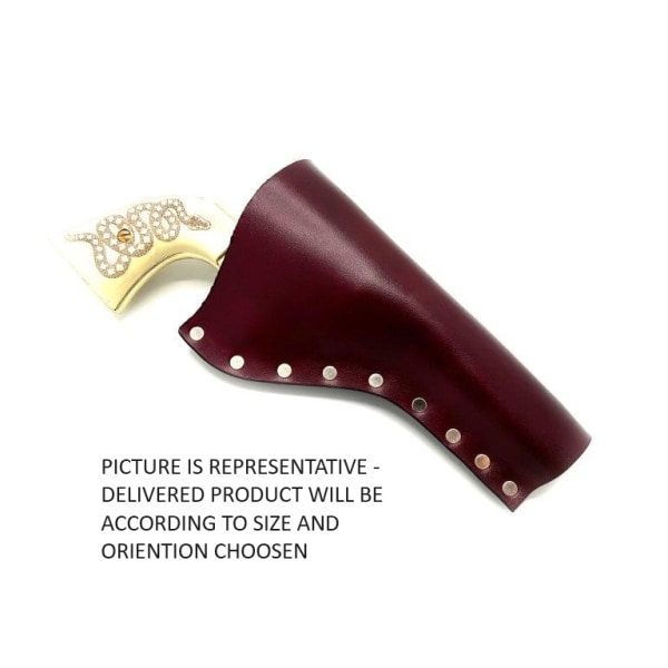 JJ Custom Works - Colt .45 Peacemaker Holster - Right - 2.25" - Mahogny - Plain - Nickel Studs Right side - 2,25"