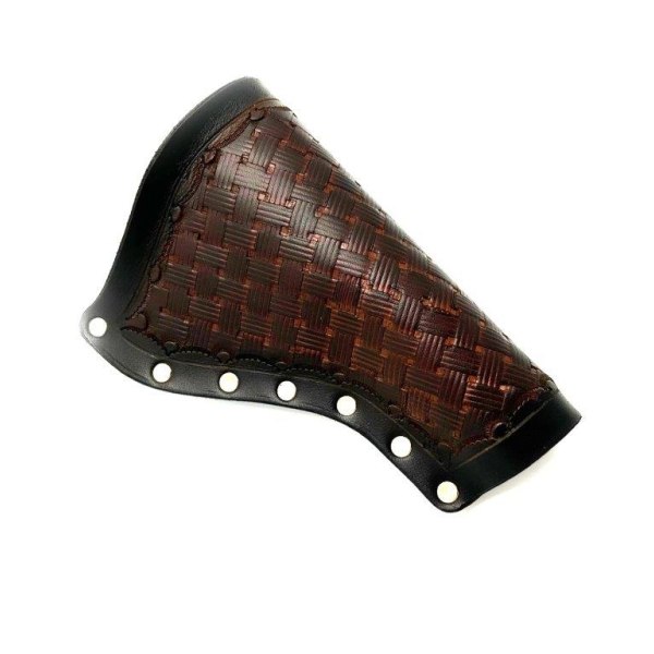 JJ Custom Works - Colt .45 Peacemaker Holster - Right - 2.25" - Brown - Basketweaved - Brass studs Right side - 2,25"