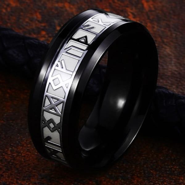 Ring - Nordic Mythology - Runes Black/ White #9