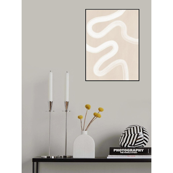 Beige One Line Drawing MultiColor 30x40 cm
