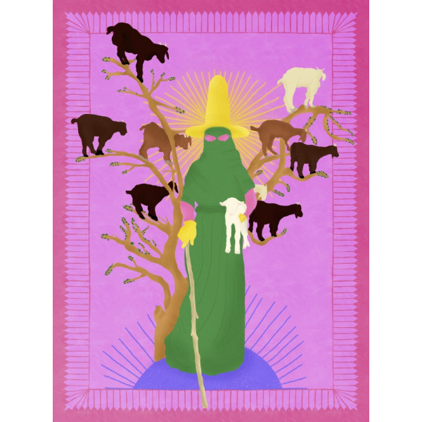 Holy Woman Herder MultiColor 30x40 cm