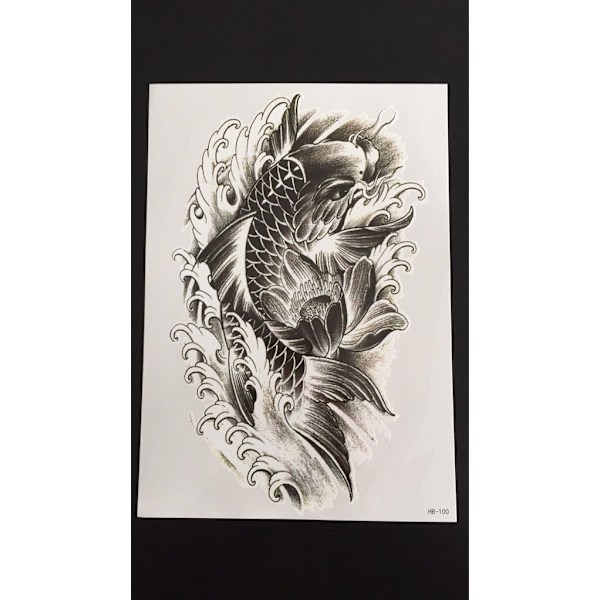 Tillfällig Tatuering 21 x 15cm - Koi Fish