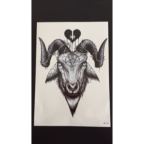 Midlertidig tatovering 21 x 15 cm – Satanic Goat