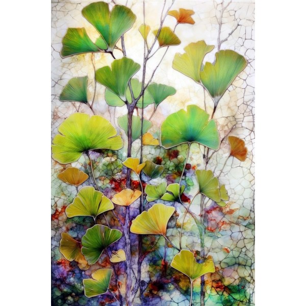 Ginko Biloba Leaves 7 MultiColor 50x70 cm