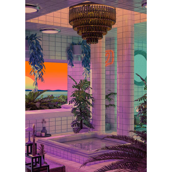 Vaporwave Pool MultiColor 21x30 cm