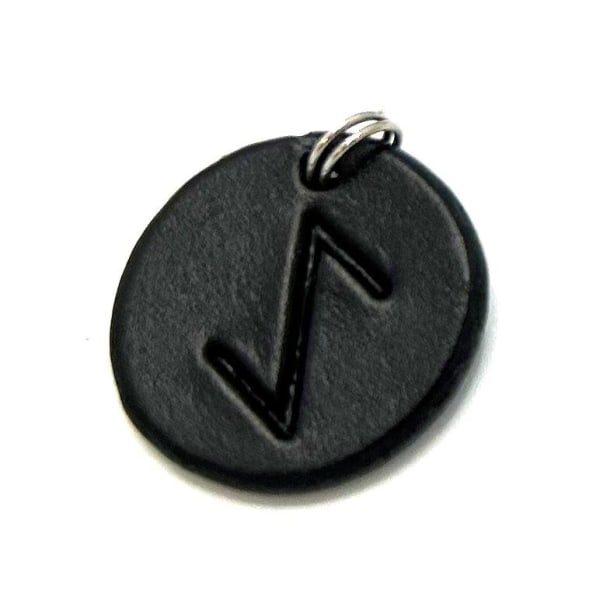 Handmade pendant with nordic rune made of swedish leather