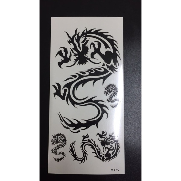 Midlertidig tatovering 19 x 9cm - dragon tribal