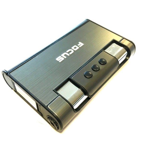 Refillable lighter and cigarett case for 6 cigarettes Grey